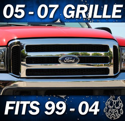 2006 f250 ford chrome grill conversion fits 1999-2004