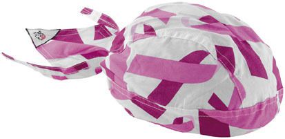 Zan headgear breast cancer awareness headgear  flydanna ribbon/white