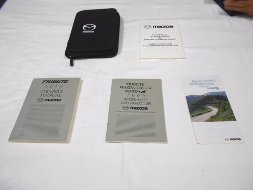 2003 mazda tribute owner manual 4/pc.set &amp; black mazda zippered factory case,,