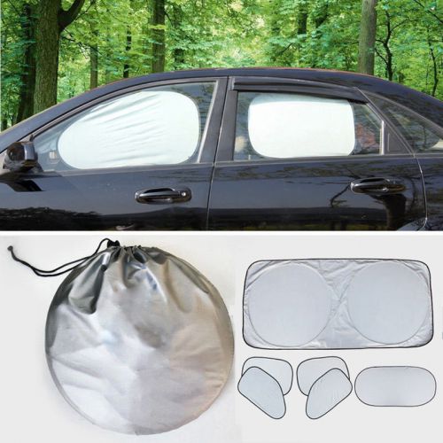 New 6pcs car window sun shade foldable windshield full shield visor block cover