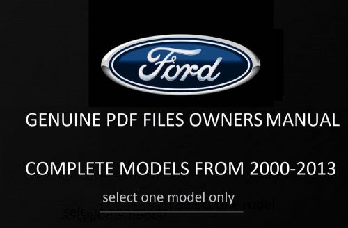 Free genuine ford owners manual pdf format 2000-2013 models
