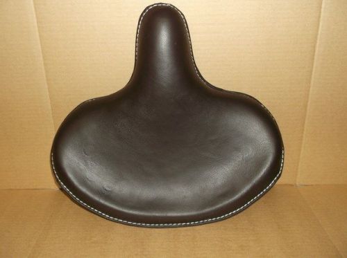 Leather “police style” brown solo seat for vintage harleys