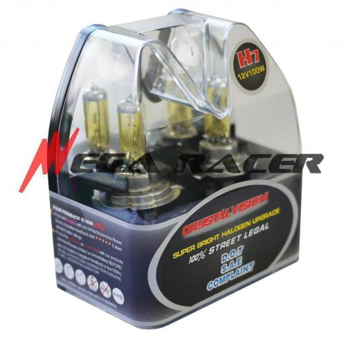 M-box h7 yellow 100w 3000k halogen headlight lamp 2pc bulb 12-14 #r69 low beam