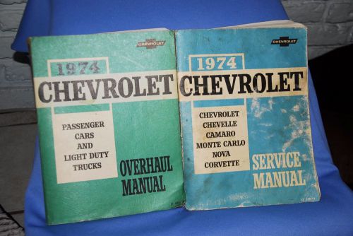 2 1974 chevrolet chevelle camaro nova corvette impala overhaul + service manual