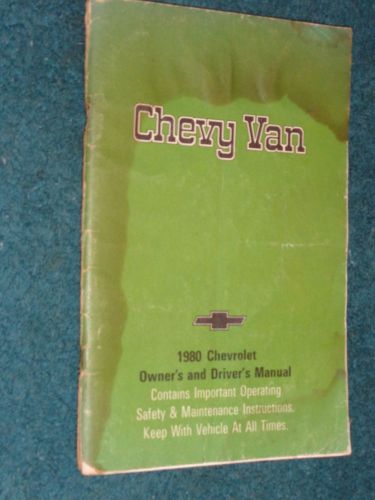1980 chevrolet van owner&#039;s manual / original guide book!