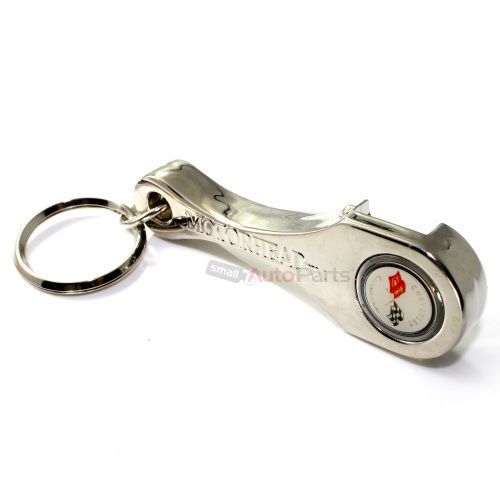 Chevy corvette c1 logo chrome metal rod &amp; bottle opener key chain ring fob