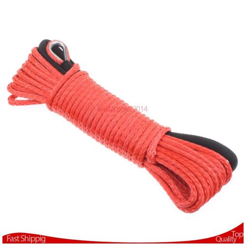 1/4&#034; x 50&#039; red synthetic fiber winch line cable recovery rope 6600+ lbs suv atv