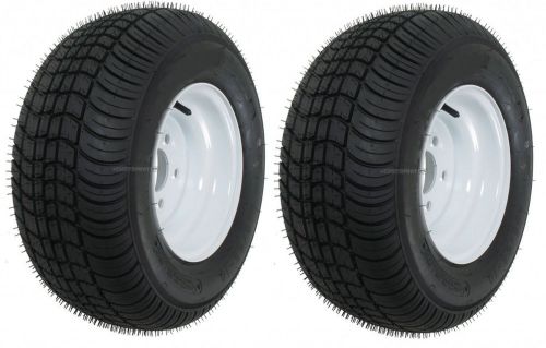 Two trailer tire &amp; rims 20.5 x 8 x 10 20565-10 20.58-10 20.5800-10 5lug white