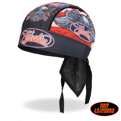 Hot leathers® premium head wrap, freedom eagle, hwh1083 biker doo rag, head wear