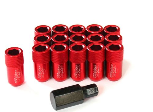 Czrracing tuner shorty red 16 pcs 12x1.5mm lug nuts+socket key(fits:mazda)
