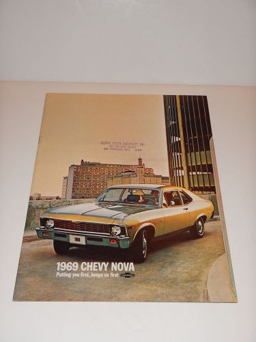 Original 1969 chevrolet chevy nova  ss  dealer sales brochure  (lot 6)