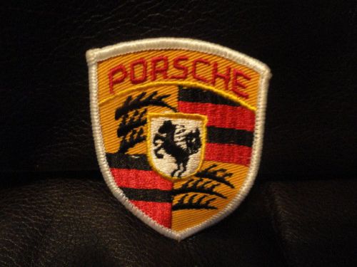 Porshce shield patch - nos - original - vintage - 2 1/2 x 2 inches