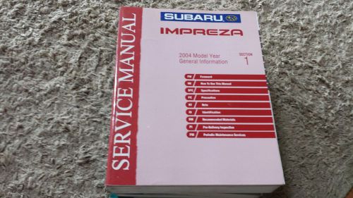 2004 subaru impreza general section 1 service manual very clean