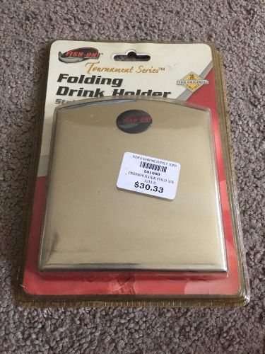 Fish on tournament series stainless steel folding drink holder new! (ac)