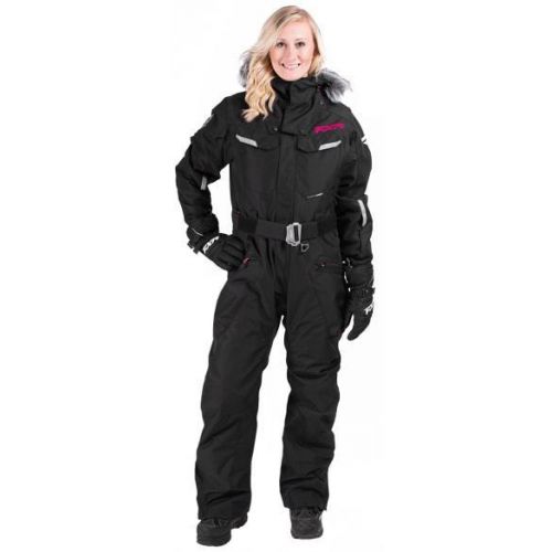 Fxr svalbard womens snow monosuit black/pink