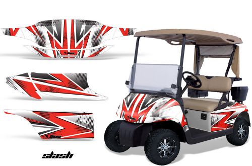 Yamaha golf cart graphic kit wrap parts amr racing decal 1995-2006 slash red