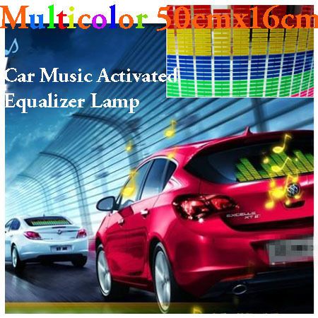 Multicolor 114x30cm car window music rhythm activated equalizer llight sticker m