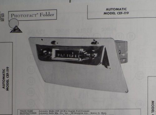1961 automatic model cef-119 photofact english ford consuls