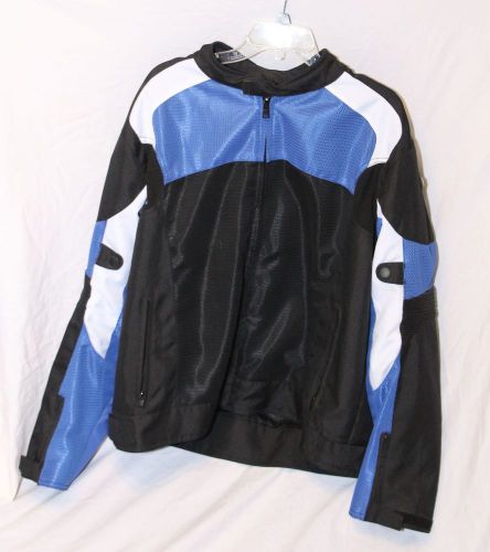 Bilt mens size 2xl blue &amp; black polyester motorcycle protection padding jacket