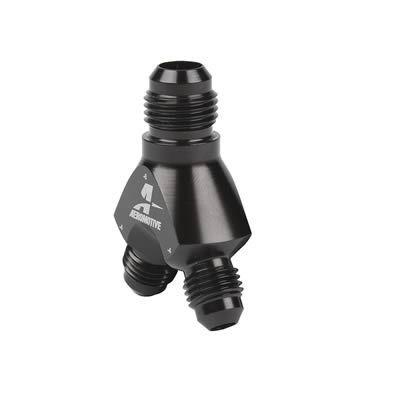 Aeromotive 15671 high flow y fitting -6an to -4an black
