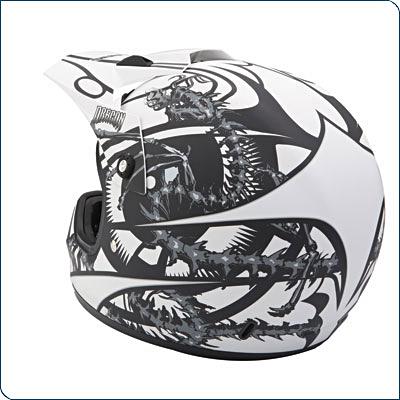 Polars snowmobile atv matte white dragon helmet- medium- new - nasty sweet