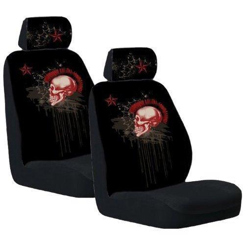 Front low back car truck suv mohawk skull seat cover
