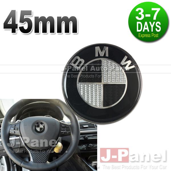Bmw 1 3 5 6 7 x z series e60 e61 f01 carbon fiber steering wheel emblem badge m