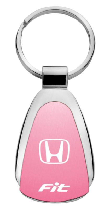 Honda fit pink teardrop keychain / key fob engraved in usa genuine