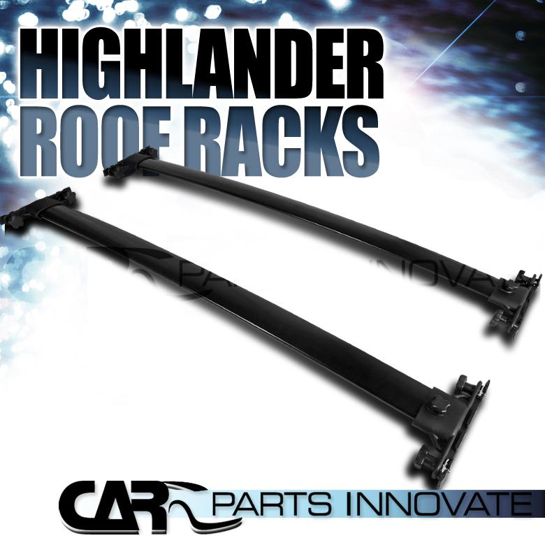 2008-2012 toyota highlander black roof top cross bars crossbars rack pair