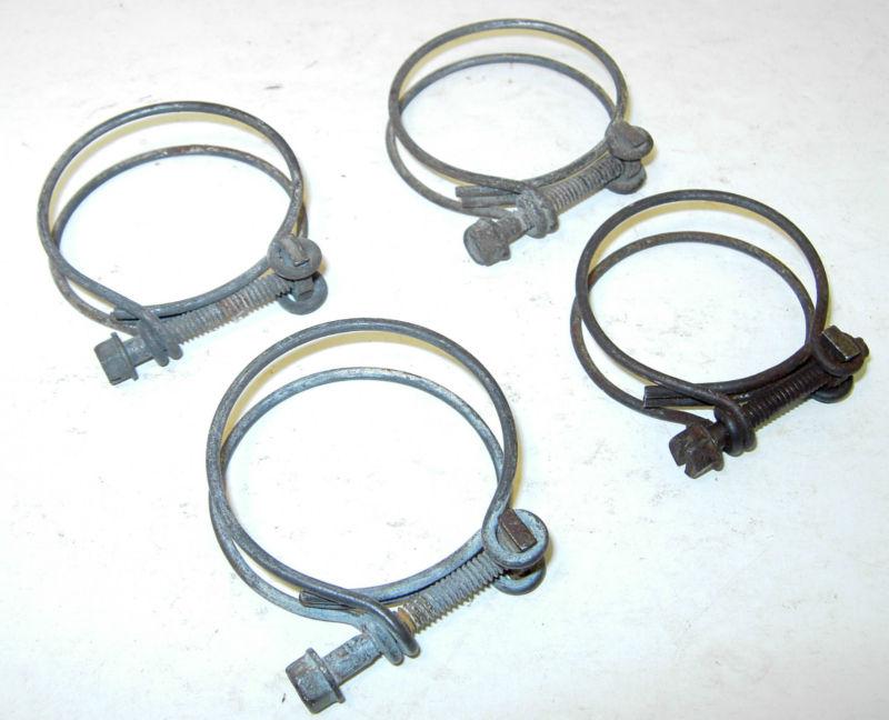 4 vintage wire hose clamps 1-7/8" & 1-5/8" vintage car rat rod hot rod tractor