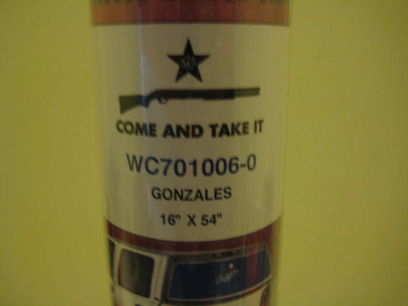 Nra see-through rear window graphics gonzales "come and take it" - 16" x 54"