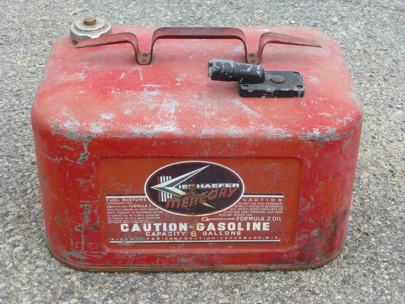 Vintage kiekhaefer mercury rare metal gas tank can outboard boat motor 6 gal can