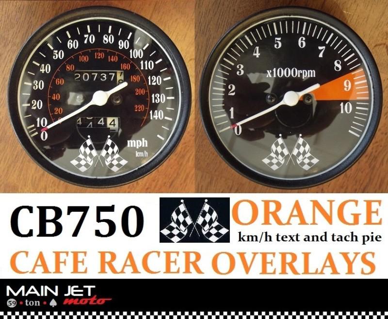 Honda cb750 cb 750 cafe racer gauge face decal overlay speedometer tach applique
