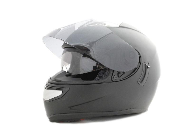 Faze solid matte black dual visor air pump motorcycle helmet full face