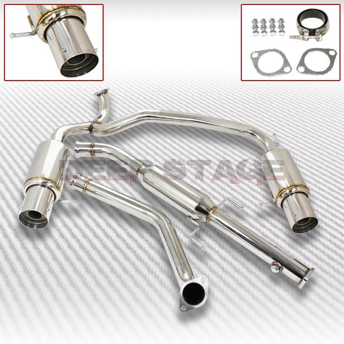 Stainless steel dual cat back exhaust system 4" tip muffler 02-06 gt se coupe v6
