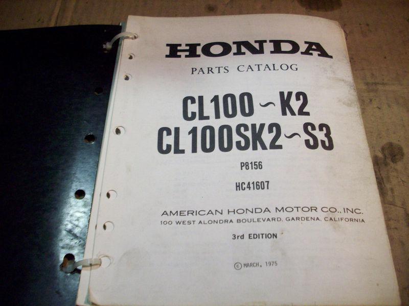 1975 honda cl100-k2 / cl100sk2-s3 parts catalog oem