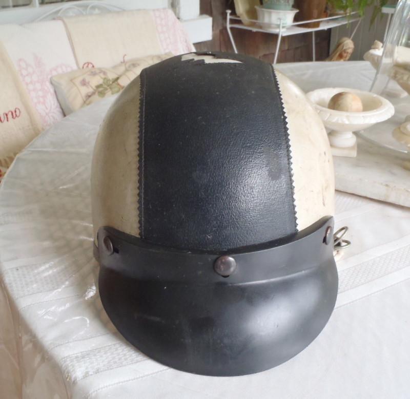 Vintage motorcycle helmet vinyl covered w visor