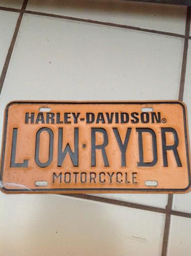 Harley davidson license plate (low-rydr) orange and black motorcycle