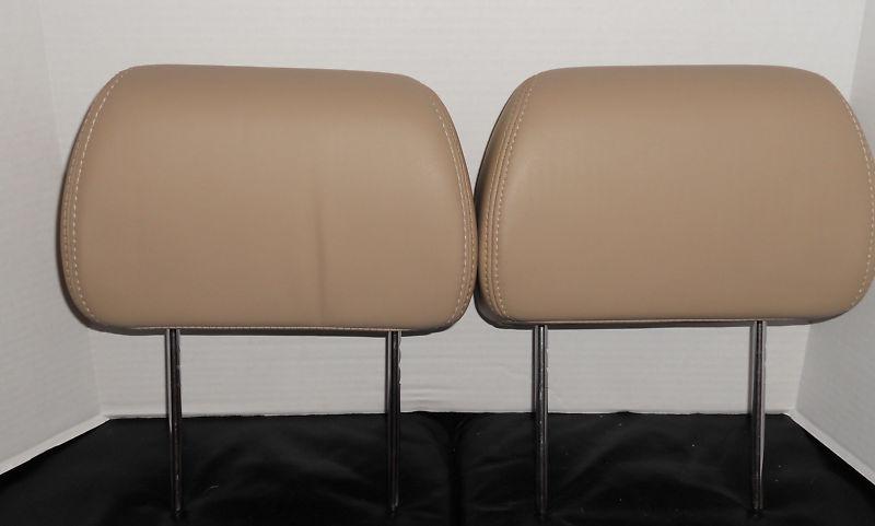 2007-2012 factory oem cadillac escalade front seat headrest tan color-set of 2