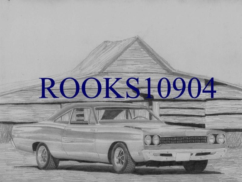 1968 plymouth roadrunner muscle car art print
