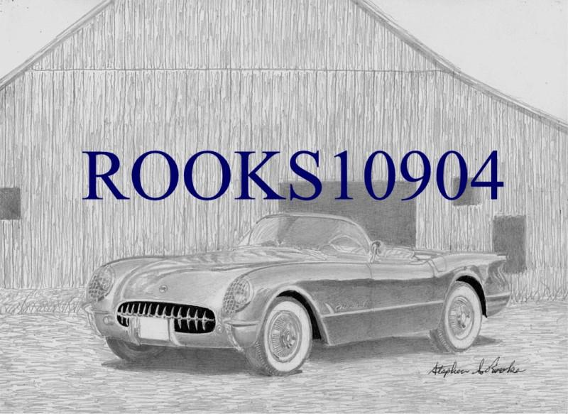 1955 chevrolet corvette classic car art print