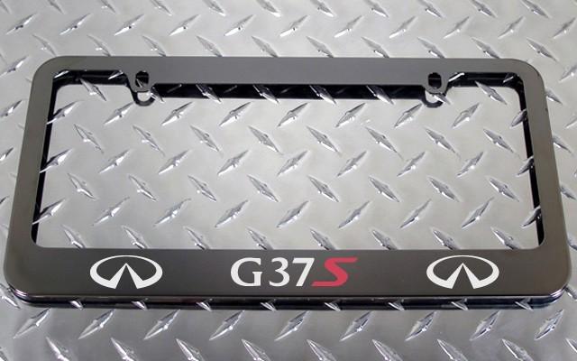 1 brand new infiniti g37s gunmetal license plate frame + screw caps