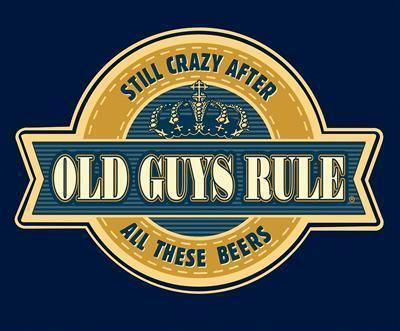 Old guys rule t-shirt cotton navy old guys rule beer crazy humor men's x-lg ea