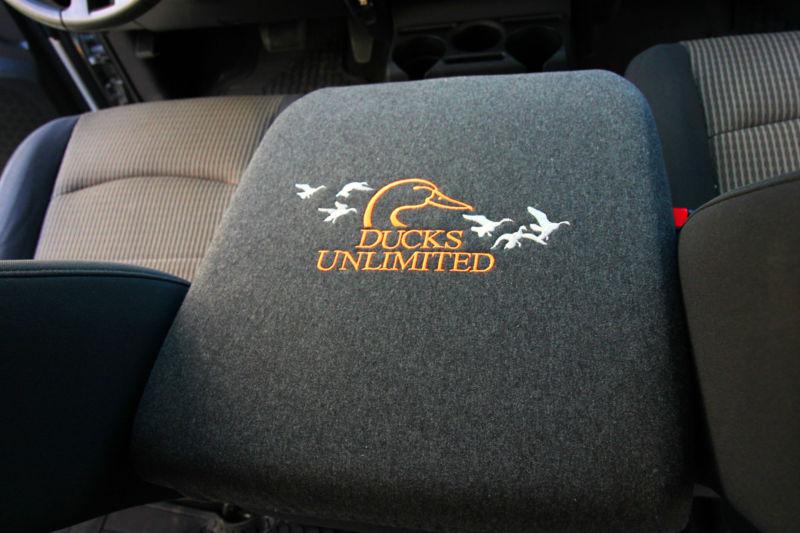 Custom embroidered dodge ram console cover  (ducks unlimited)
