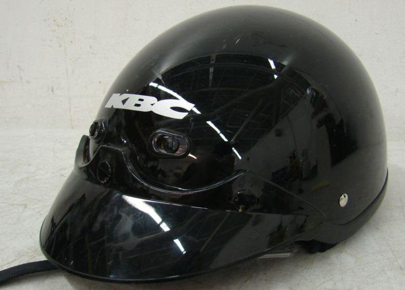 Preowned kbc tk410 half helmet with visor-xs-gloss black-clean