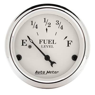 (2) autometer old tyme white electrical fuel level gauge 2 1/16" dia white face