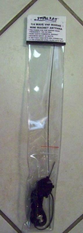 New in package string ray mini magnet vhf marine antenna 1/4 wave