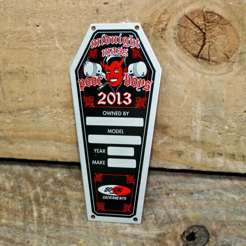 Vintage style dash plaque car show rat hot rod custom old school club timing tag