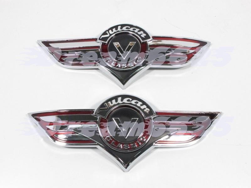 Kawasaki vulcan vn classic gas tank emblem badge decals sticker red silver
