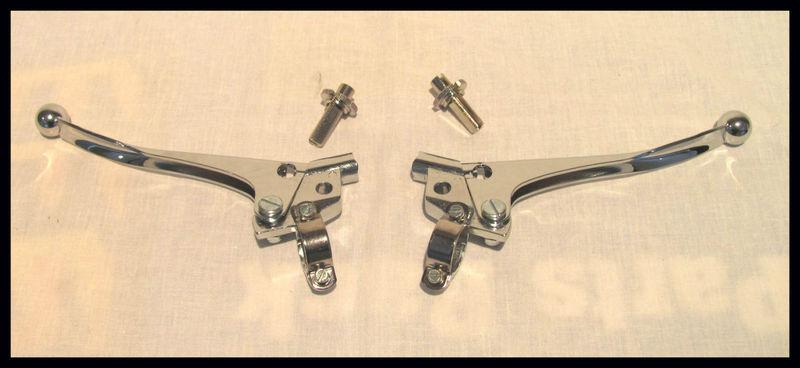 Triumph, norton, bsa top quality chrome handlebar lever set our pn# tbs-0462/3ch